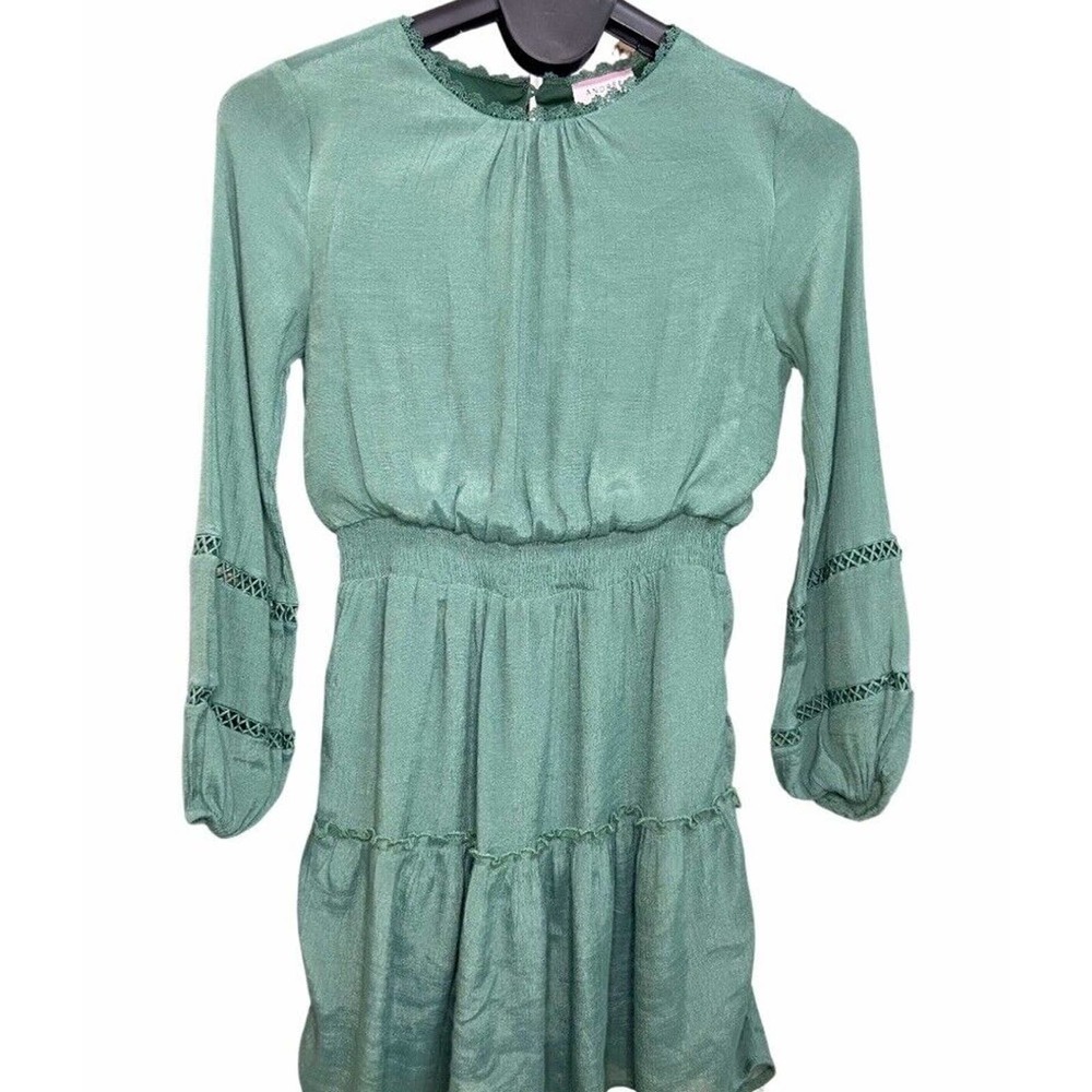 Andree By Unit Midi Dress Emerald Green Crew Neck